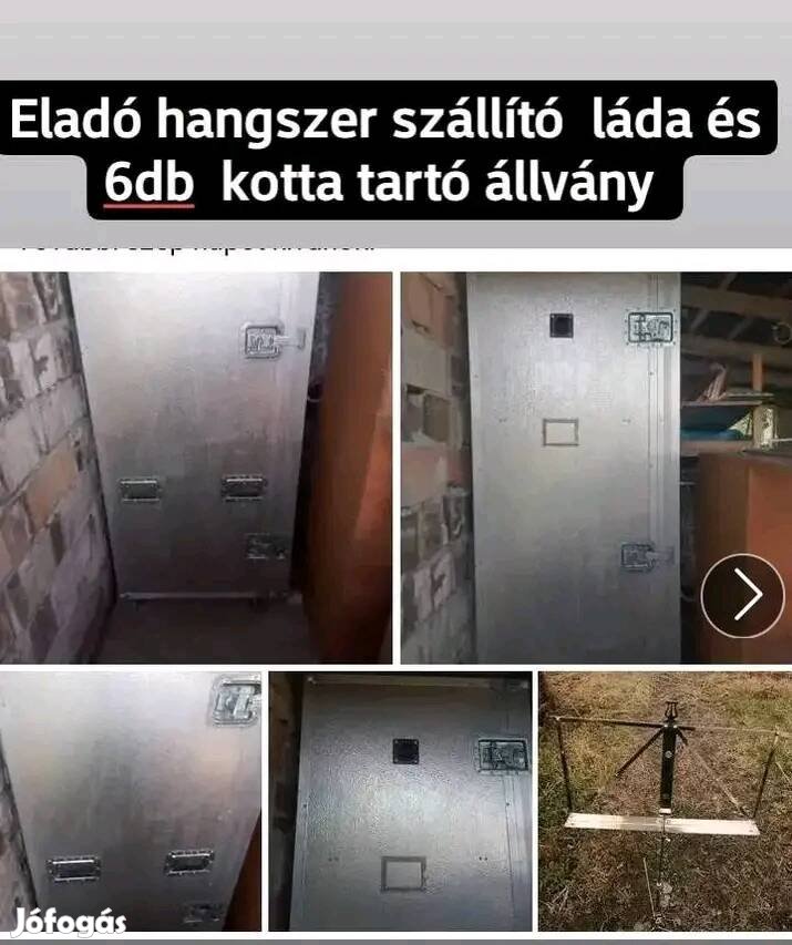 Kottatartó állványok és hangszer szállító láda 