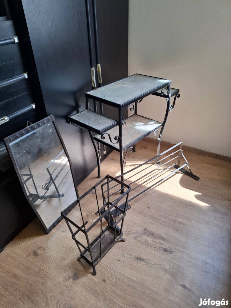 Kovácsolt vas tükör asztal szett eladó