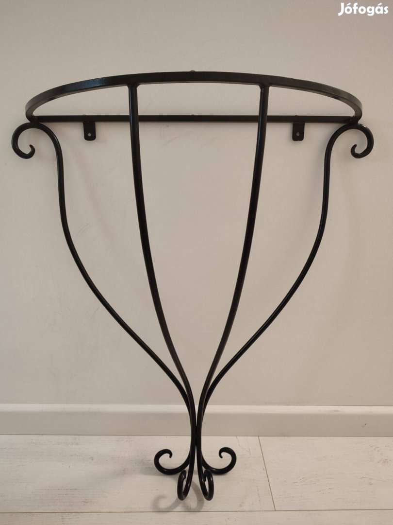 Kovácsoltvas és üveg konzolasztal / Wrought Iron & Glass Console Table