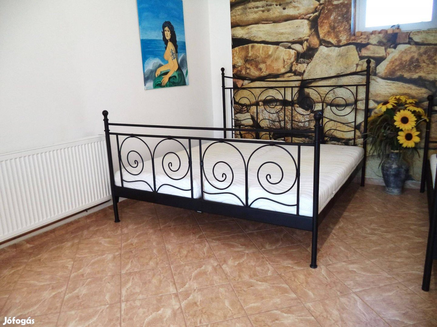 Kovácsoltvas jellegű franciaágy 160x200