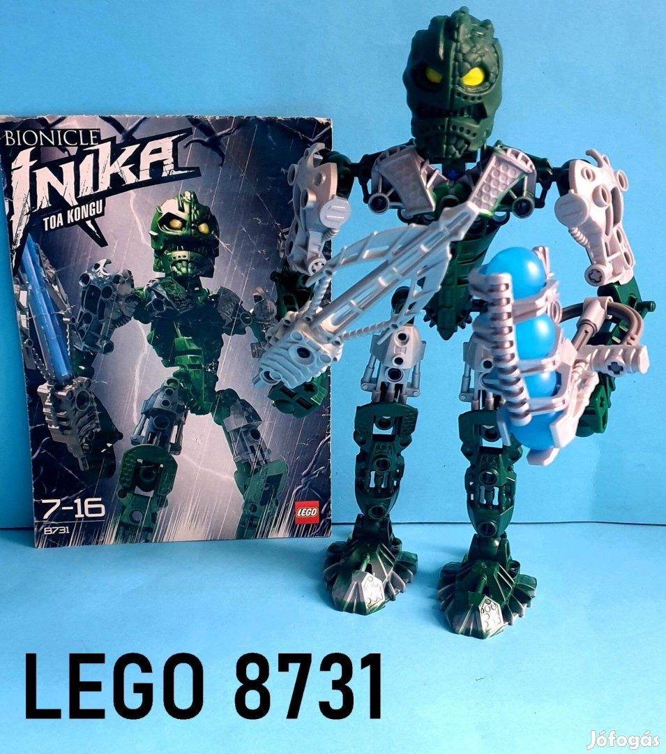 Közel 20 éves LEGO Bionicle 8731 Toa Kongu (2006), útmutatóval