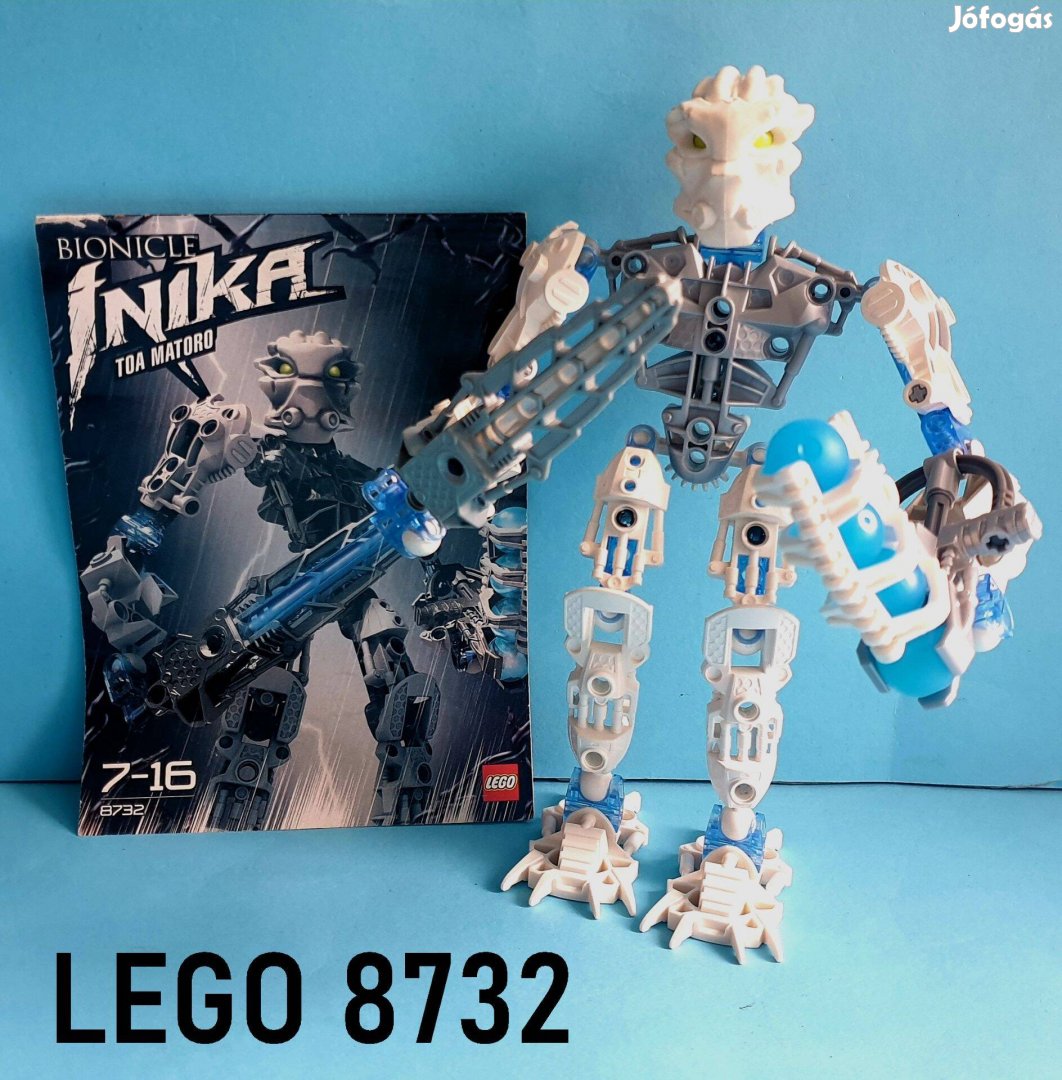 Közel 20 éves LEGO Bionicle 8732 Toa Matoro (2006), útmutatóval