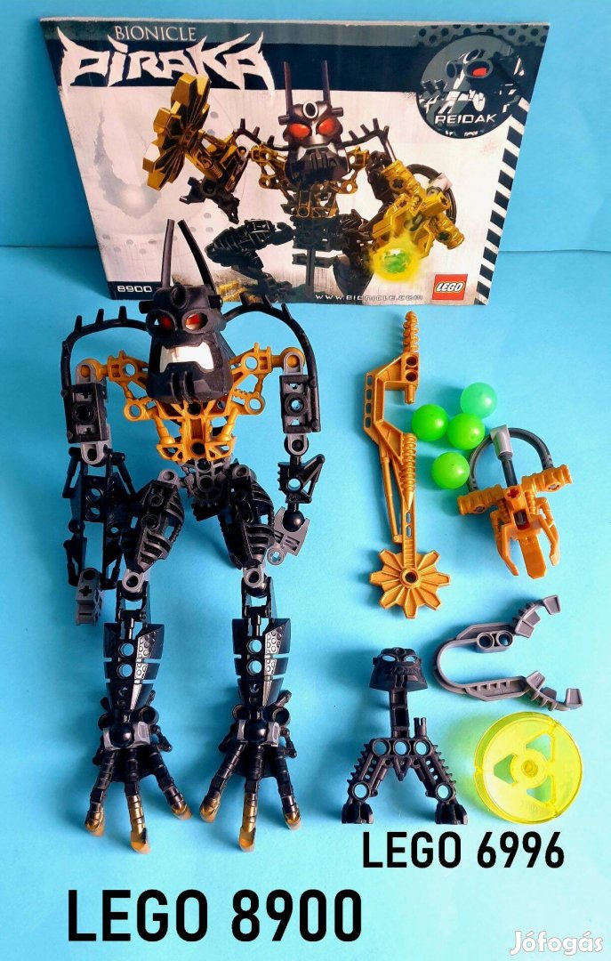 Közel 20 éves LEGO Bionicle 8900 Reidak + 6996 Piraka Redak, útmutató