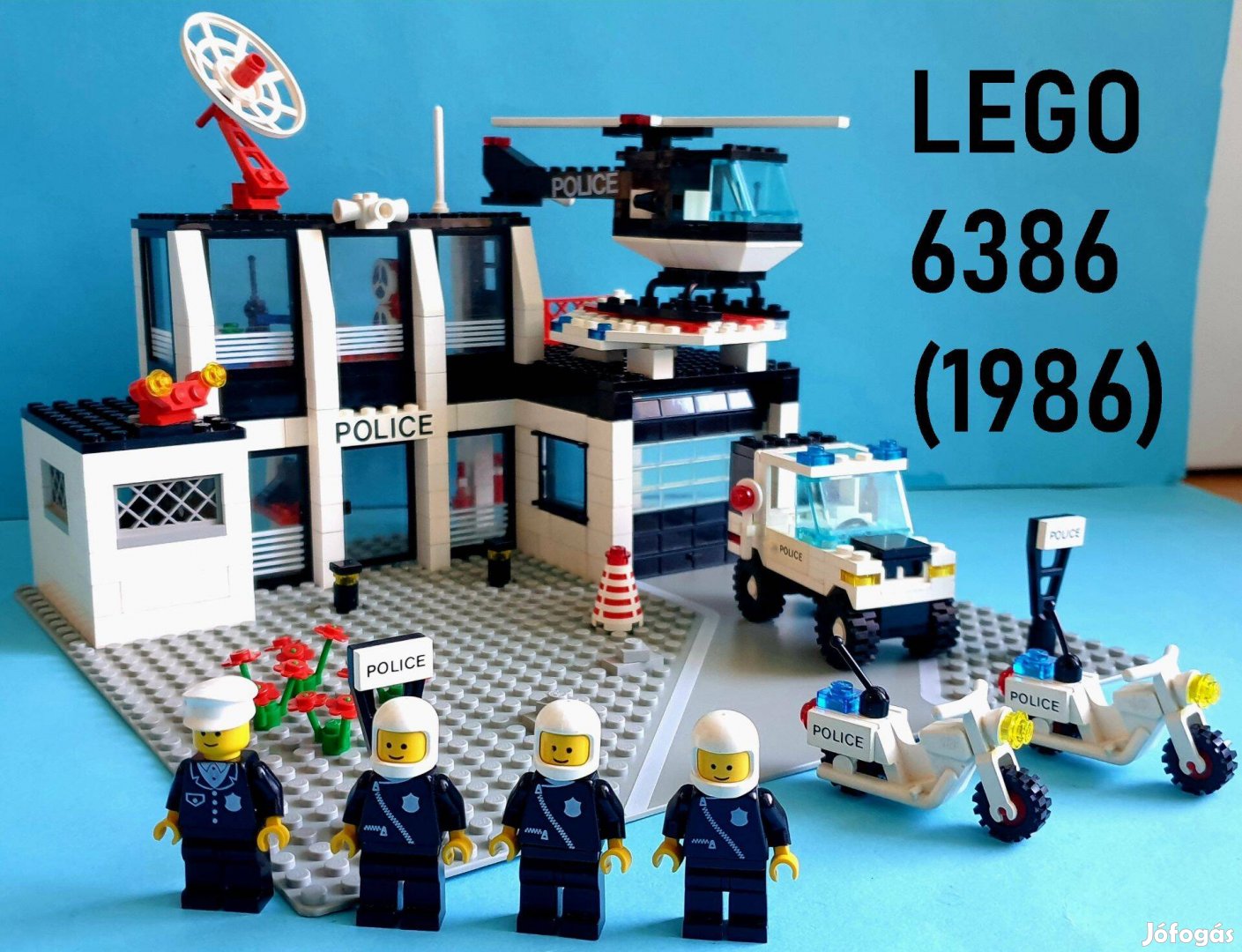 Közel 40 éves LEGO Legoland 6386 Police Command Base (1986) hiánytalan