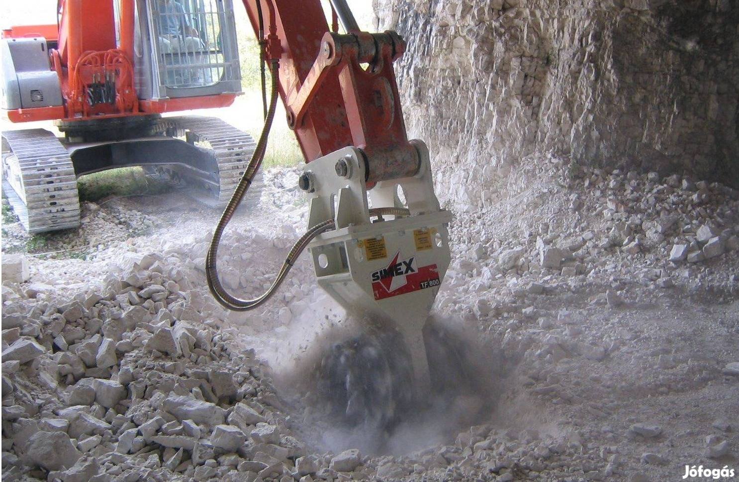 Kőzetmaró, talajmaró adapter munkagépre: bontás kanál, törőfej nélkül