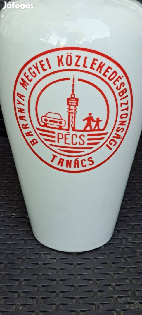 Közlekedésbiztonsági Tanács Pécs. Zsolnay váza.40 cm.Retro!