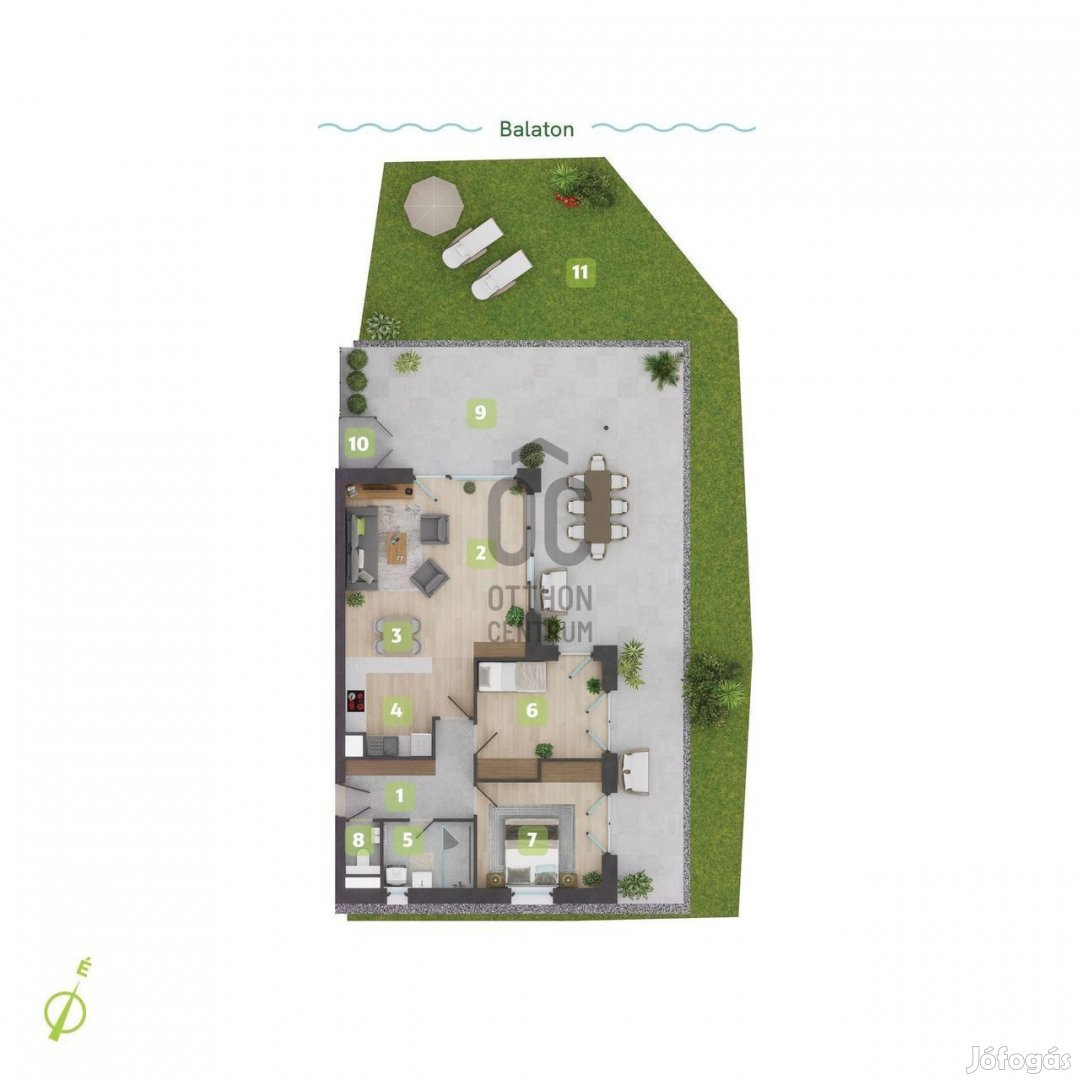 Közvetlen vízparti lakások! C-0-4 Balatonszemes legszebb,
