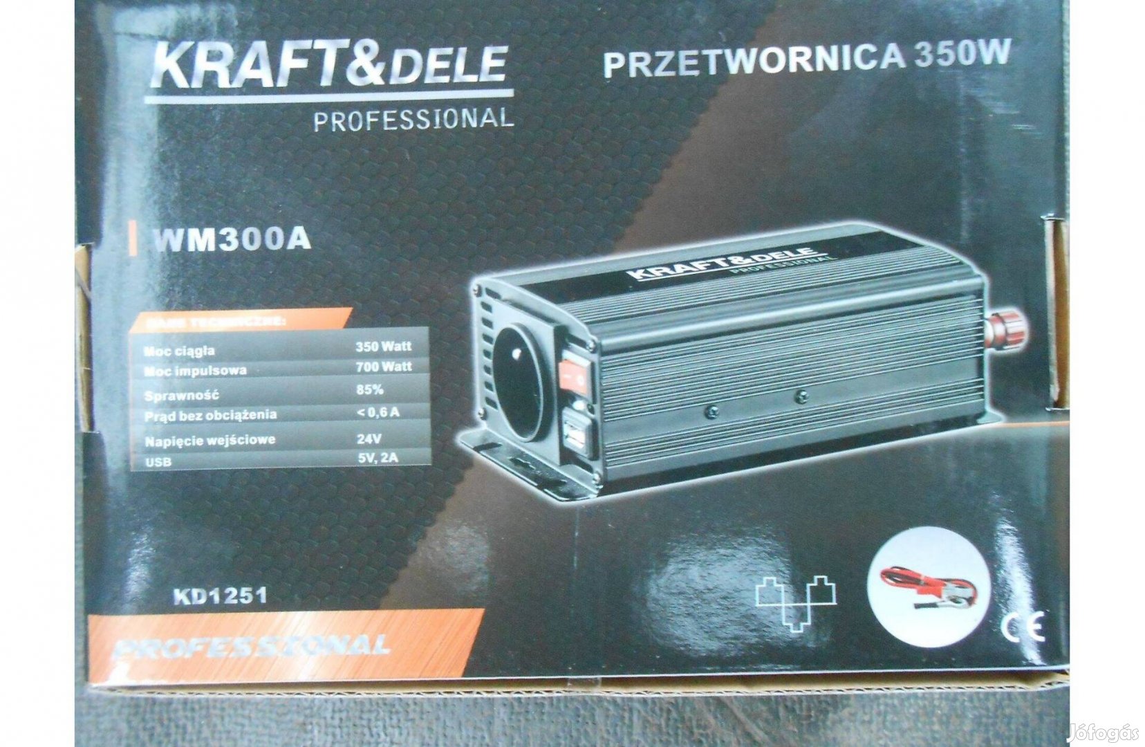 Kraft&Dele KD1251 feszültség átalakító inverter 350/700W 24V/230V