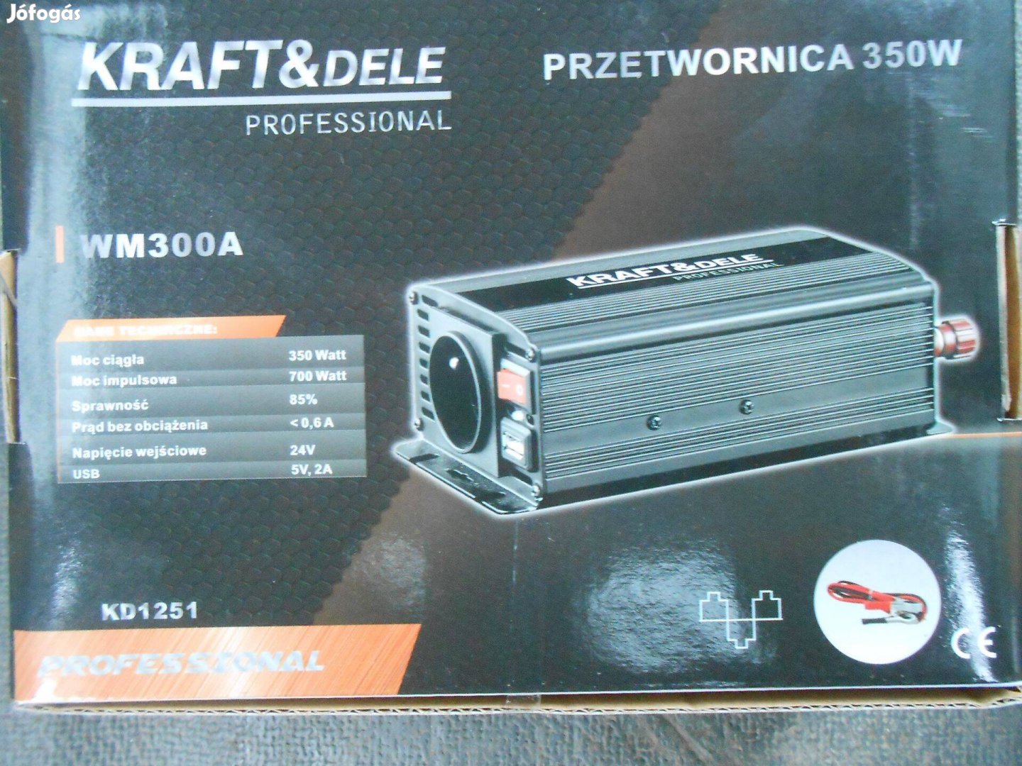 Kraft&Dele KD1251 feszültség átalakító inverter 350/700W 24V/230V