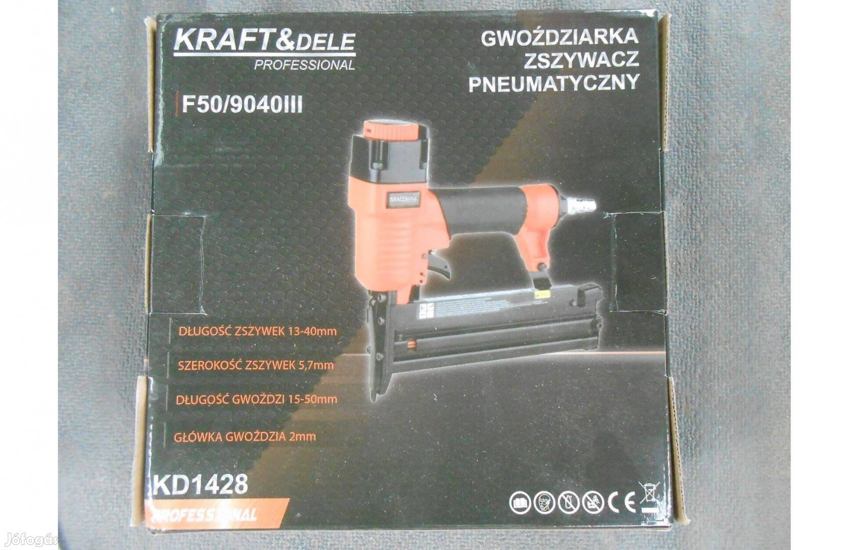 Kraft&Dele KD1428 pneumatikus levegős tűzőgép szegező Garancia!