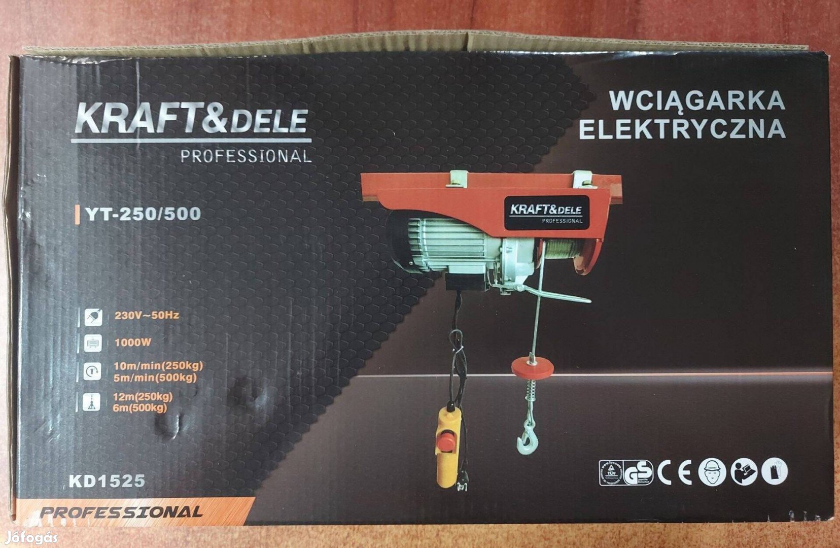 Kraft&Dele KD1525 elektromos drótköteles emelő 1000W 250/500kg Garanci