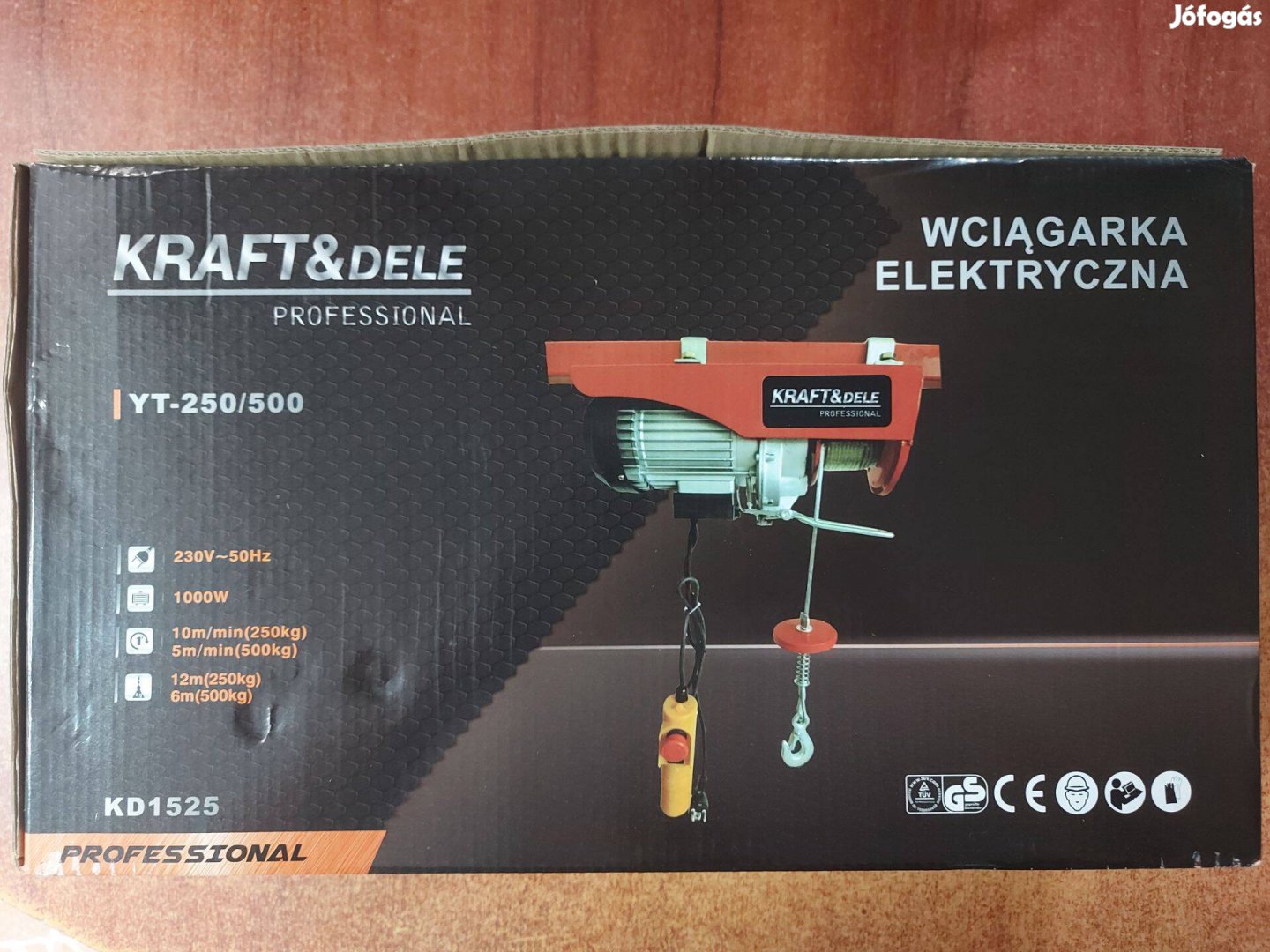 Kraft&Dele KD1525 elektromos drótköteles emelő 1000W 250/500kg Garanci