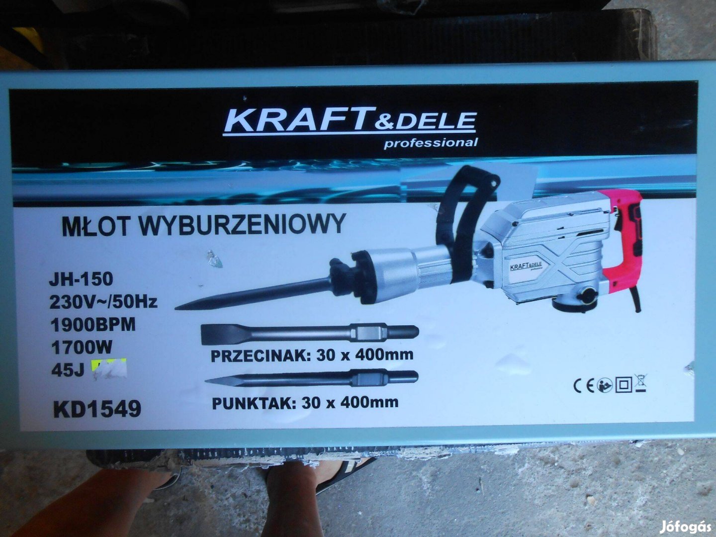 Kraft&Dele KD1549 bontókalapács vésőgép 1700W 45J Garancia