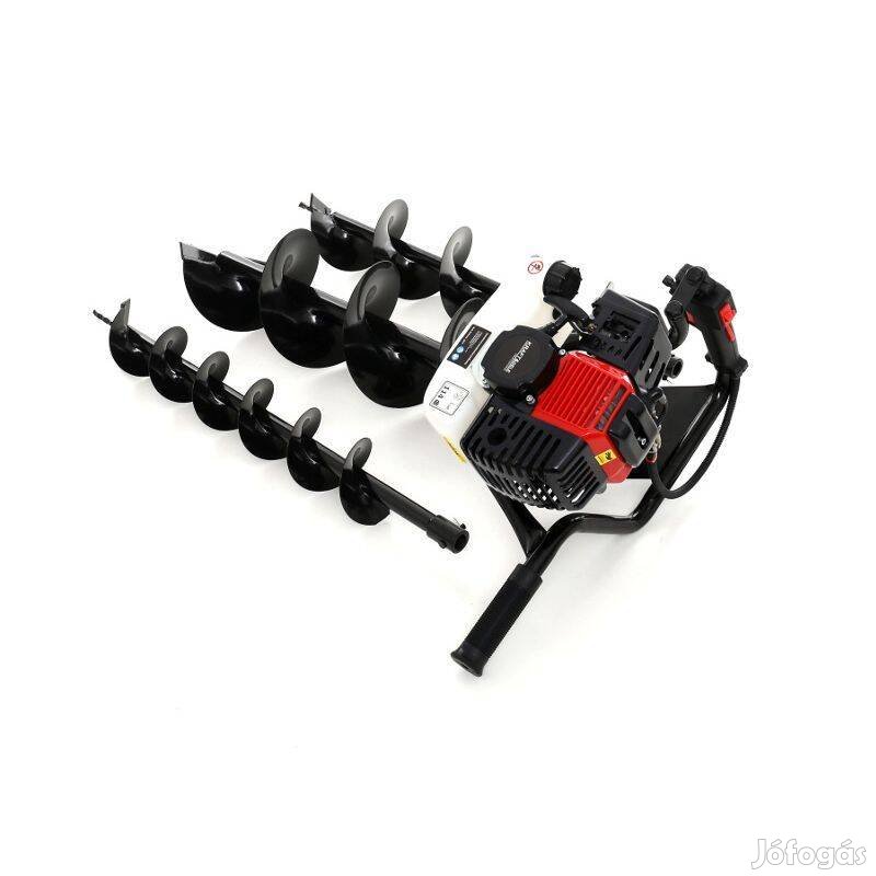 Kraft&Dele KD174 talajfúró földfúró lyukfúró 5,2LE /52cm3 3db csigával