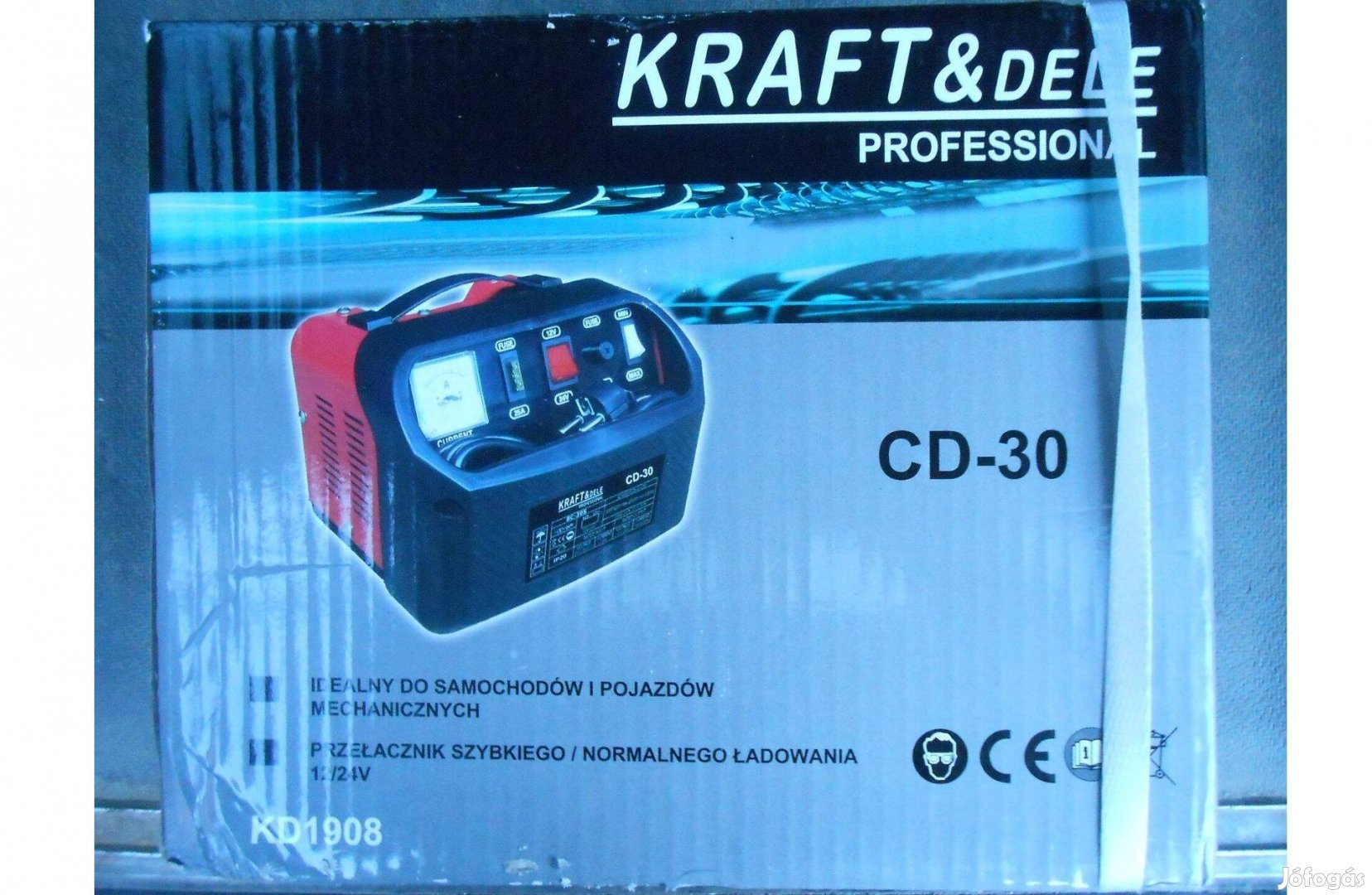 Kraft&Dele KD1908 akkumulátor töltő akkutöltő 12/24V/30A/250Ah Garanci
