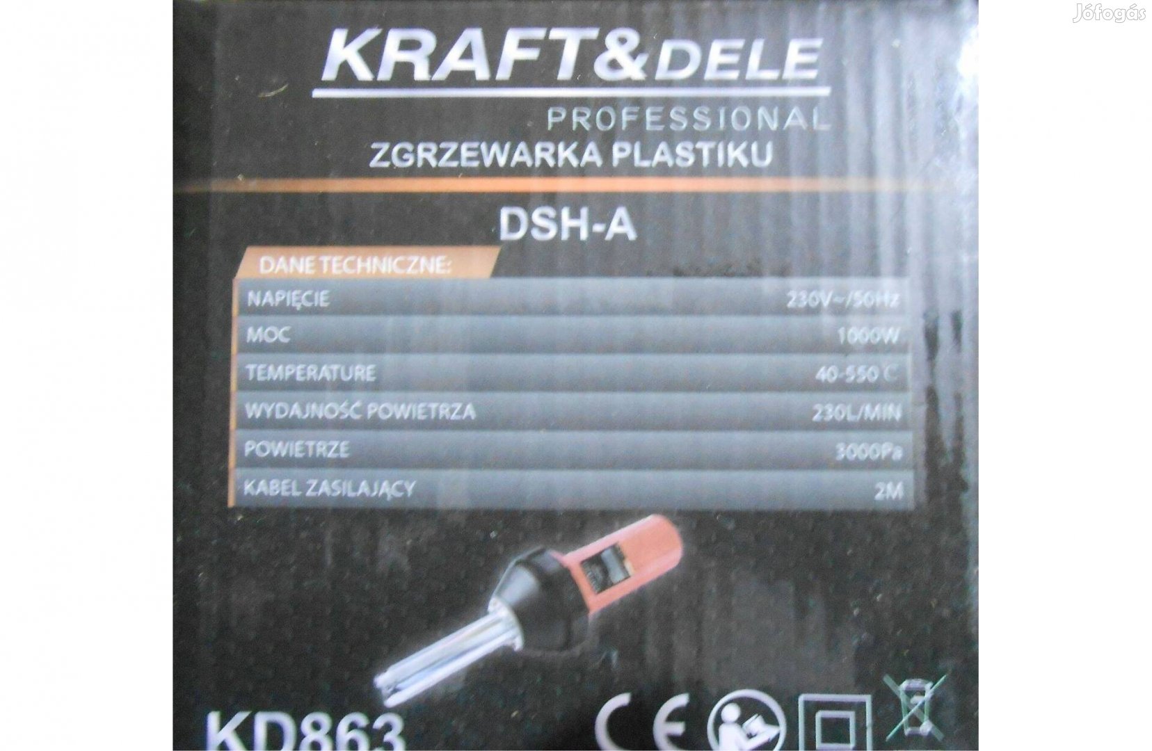 Kraft&Dele KD863 forrólevegős műanyag hegesztő hőlégfúvó 1000W Garanci