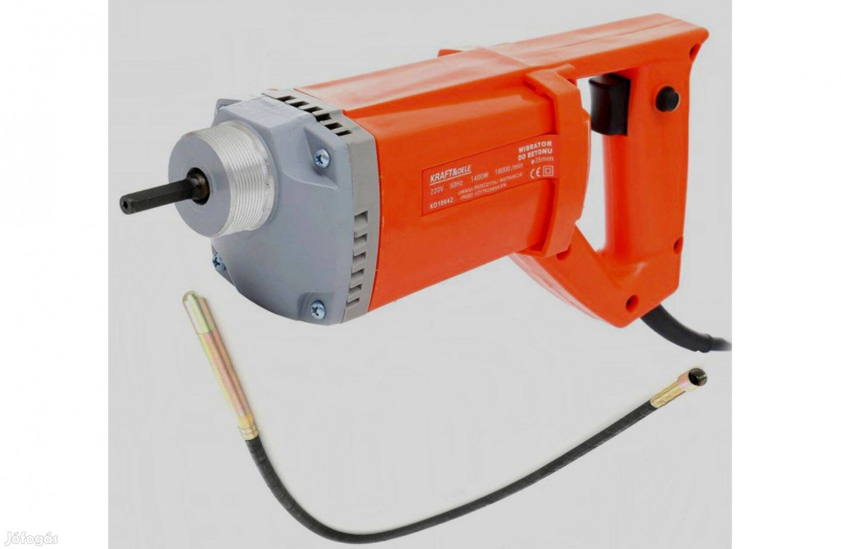 Kraft&Dele betonvibrátor 1400 Watt, két méteres tömlővel !