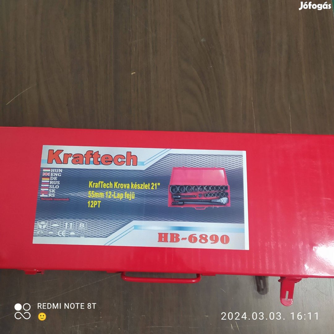 Kraftech 3/4" 21 darabos dugókulcs/krova készlet