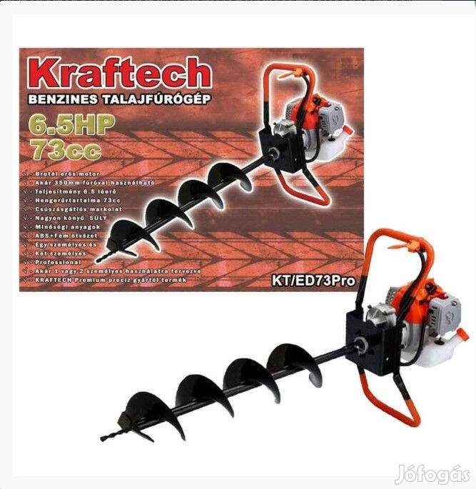 Kraftech Benzines Talajfúrógép 6,5 Lóerő 73cm3 3db Fúrószárral Kted73P