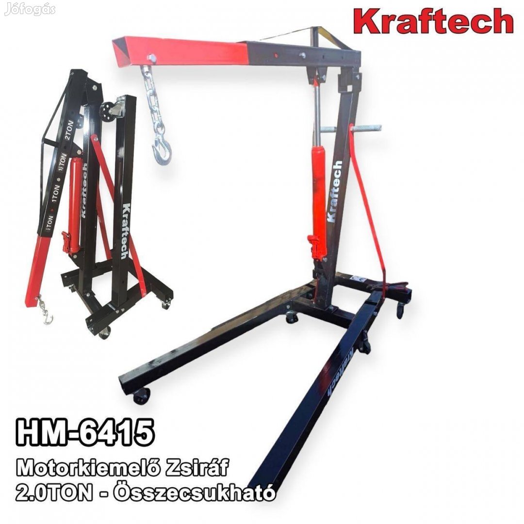 Kraftech HM-6415 2 Tonnás összecsukható motorkiemelő zsiráf Új!!