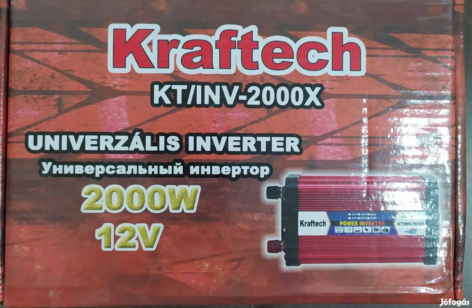 Kraftech univerzális áramátalakító inverter, 12V-ból 220V (2000W) KT/I