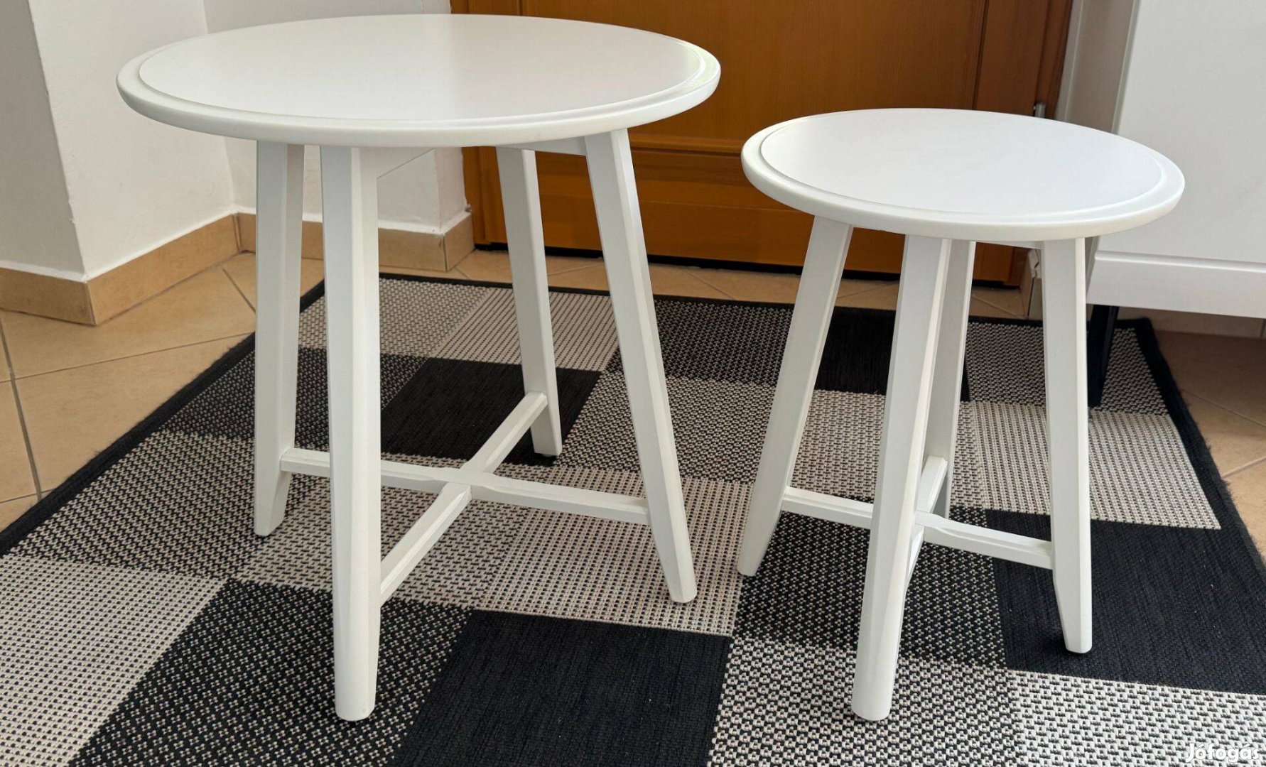 Kragsta Egymásba rakható asztal, 2 db, fehér - IKEA-s