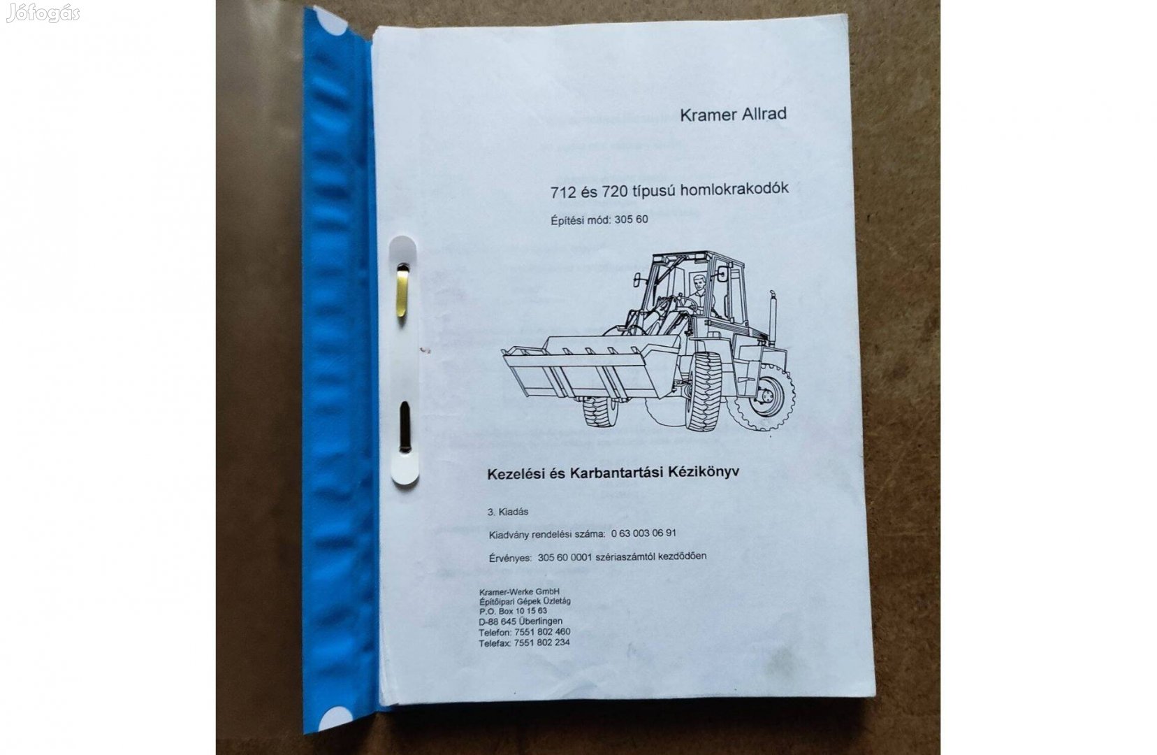 Kramer Allrad 712 és 720 homlokrakodó kezelési karbantartási