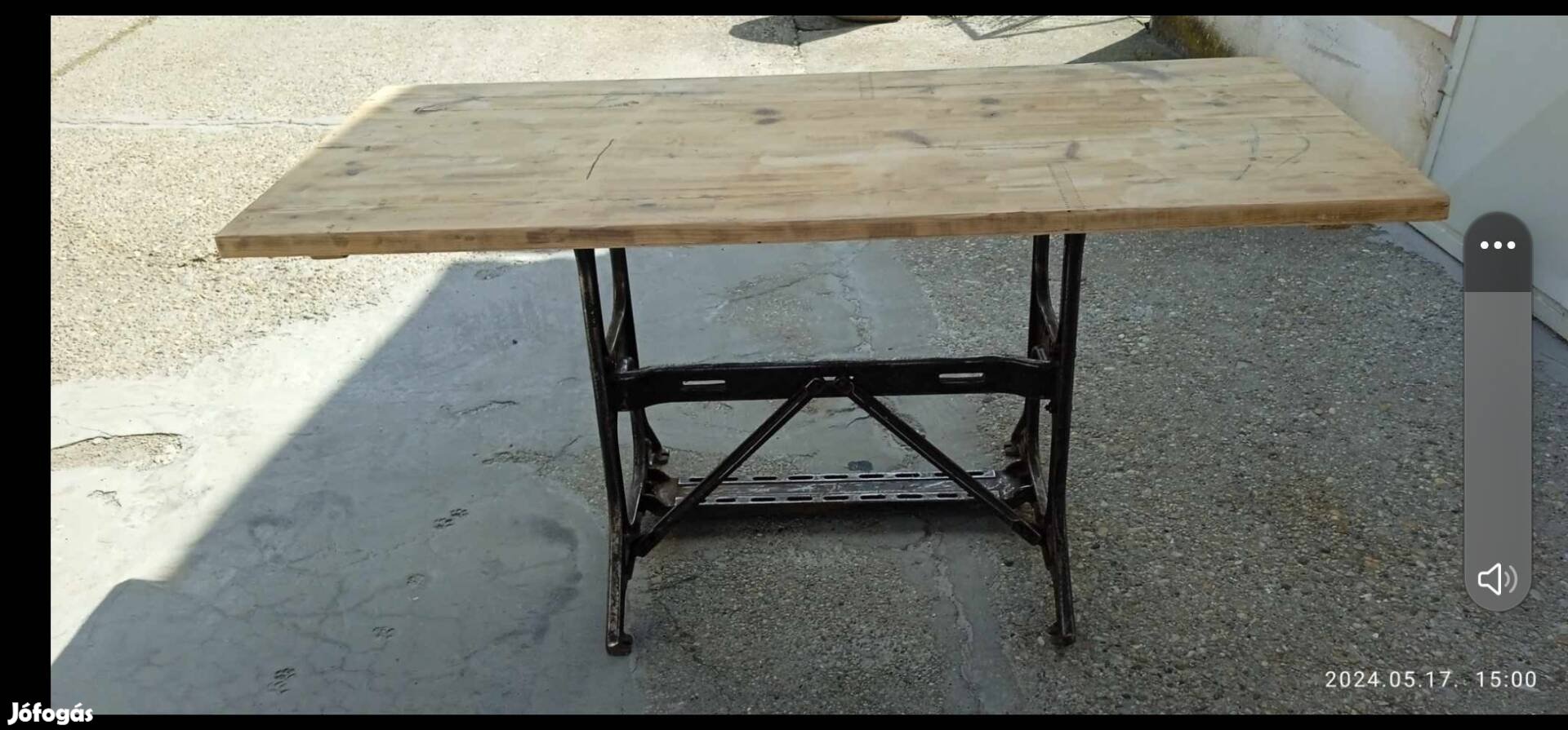 Kreált loft asztal industrial dizájn nagy asztal 