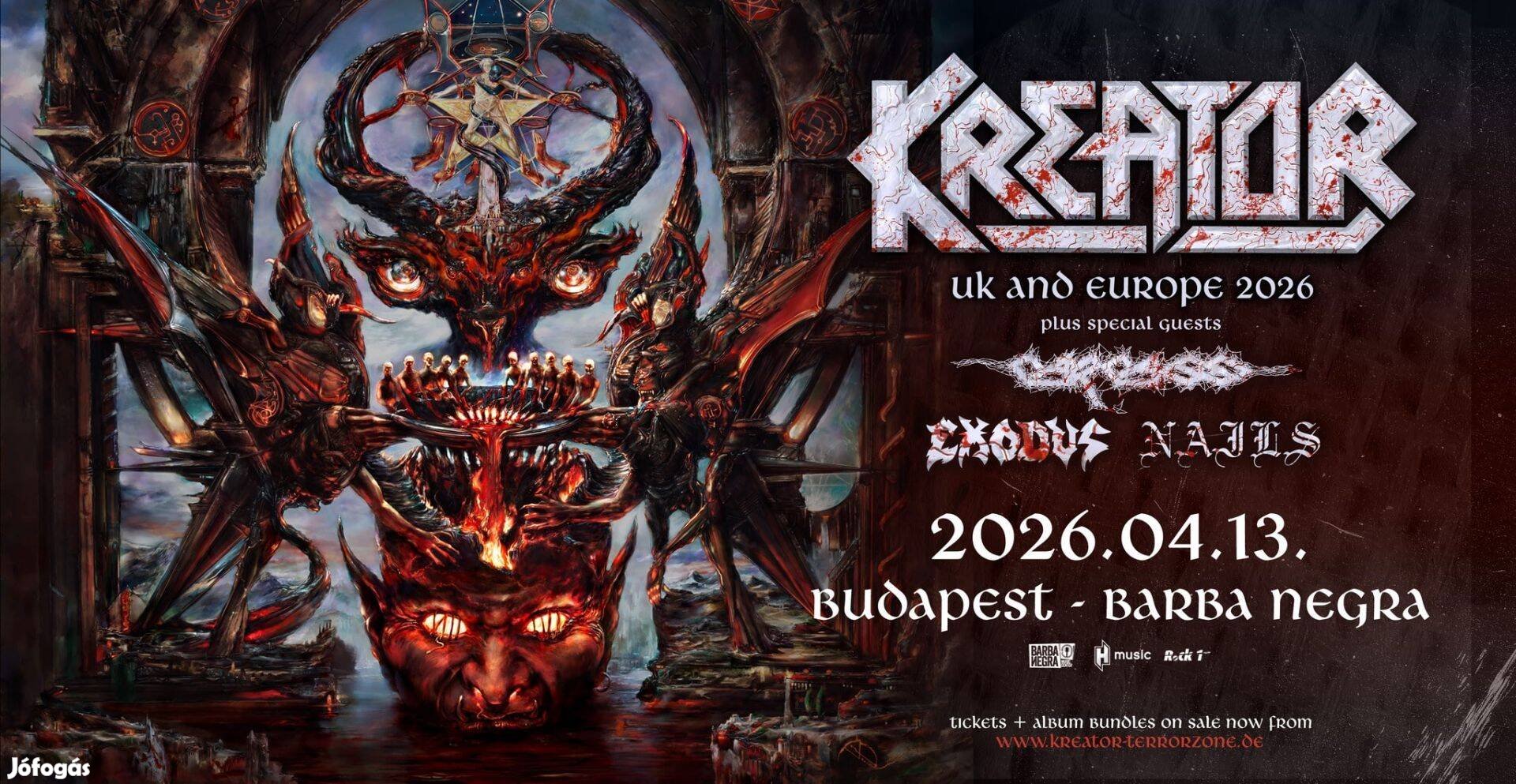 Kreator, Exodus, Carcass-Barba Negra 13.4.2026