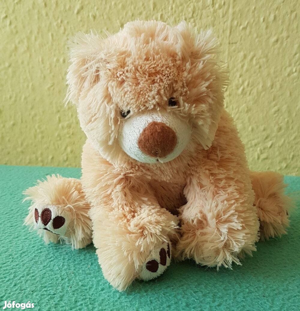 Krémszínű maci plüss figura (Sága)