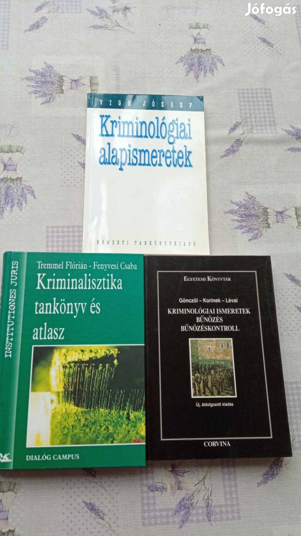 Kriminalisztika + Kriminológiai ismertek 1999-2002 év együtt 2000 Ft