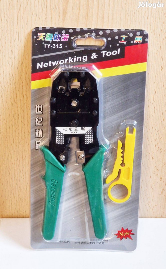 Krimpelő fogó RJ45 8p8c, RJ12 6p6c, RJ11 4p4c aljzatokhoz