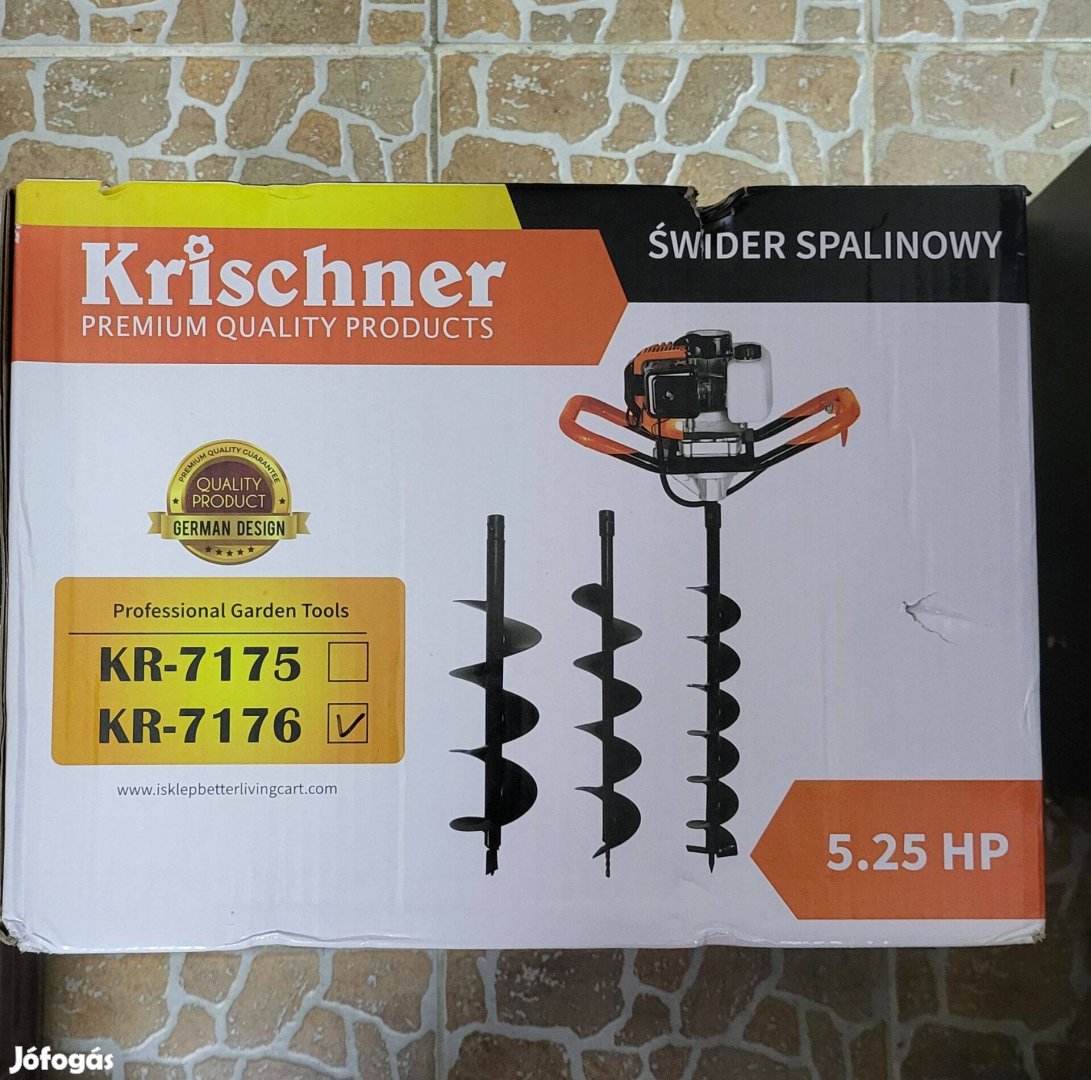 Krischner benzines talajfúró földfúró lyukfúró 5,25LE / 52cm3
