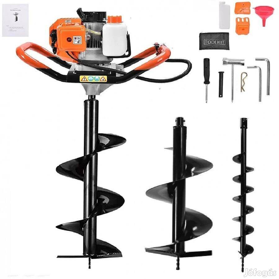 Krischner talajfúró földfúró lyukfúró 5,25LE / 52cm3 + 3db csiga
