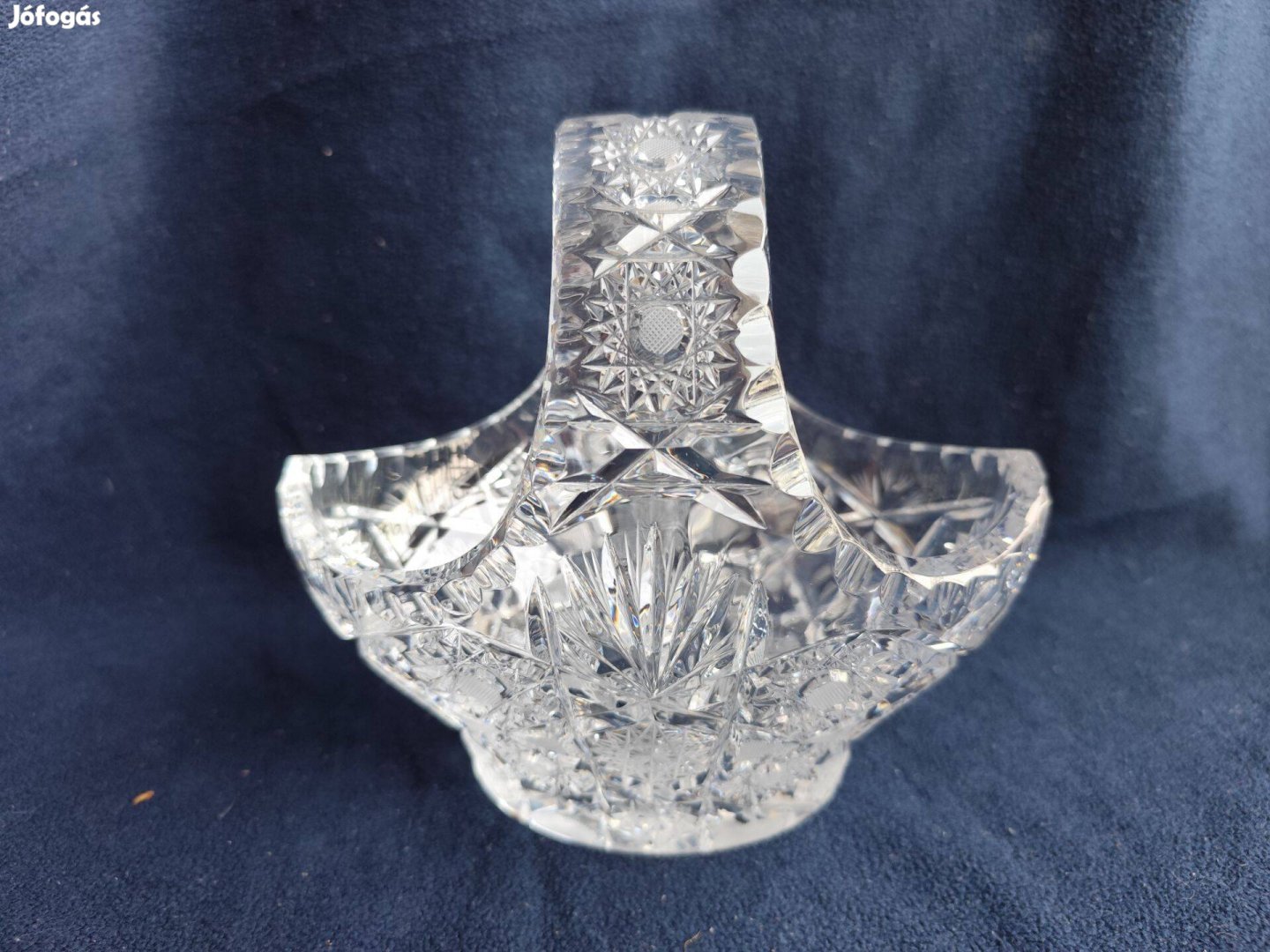 Kristály kosár - Gyümölcs kosár, bonbon kínáló - 20*19 cm