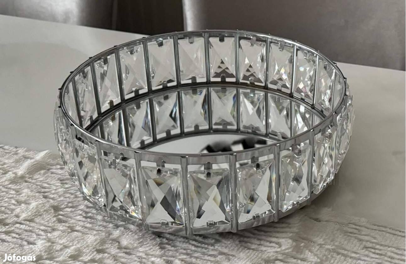 Kristály-tükörüveg kínáló tál dekor újszerű