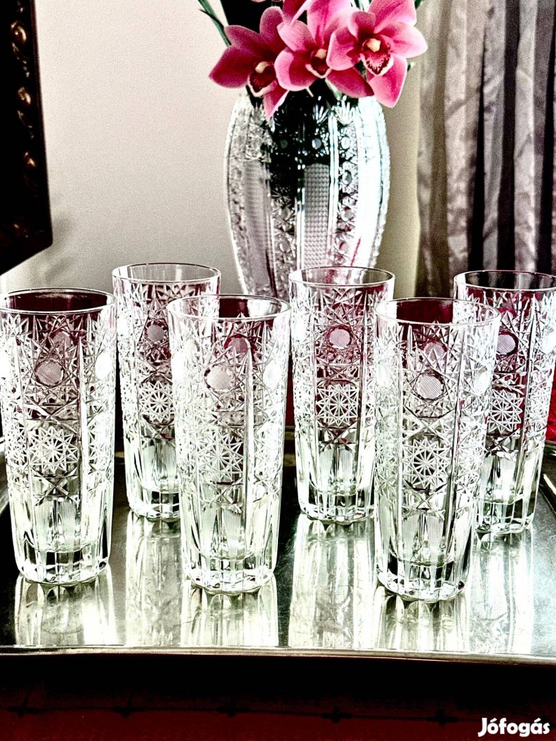 Kristály üdítősvizes pohárkészlet
