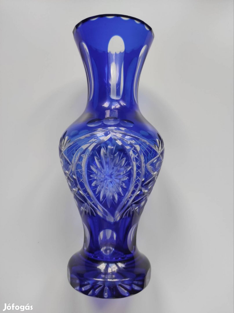 Kristály váza, kék