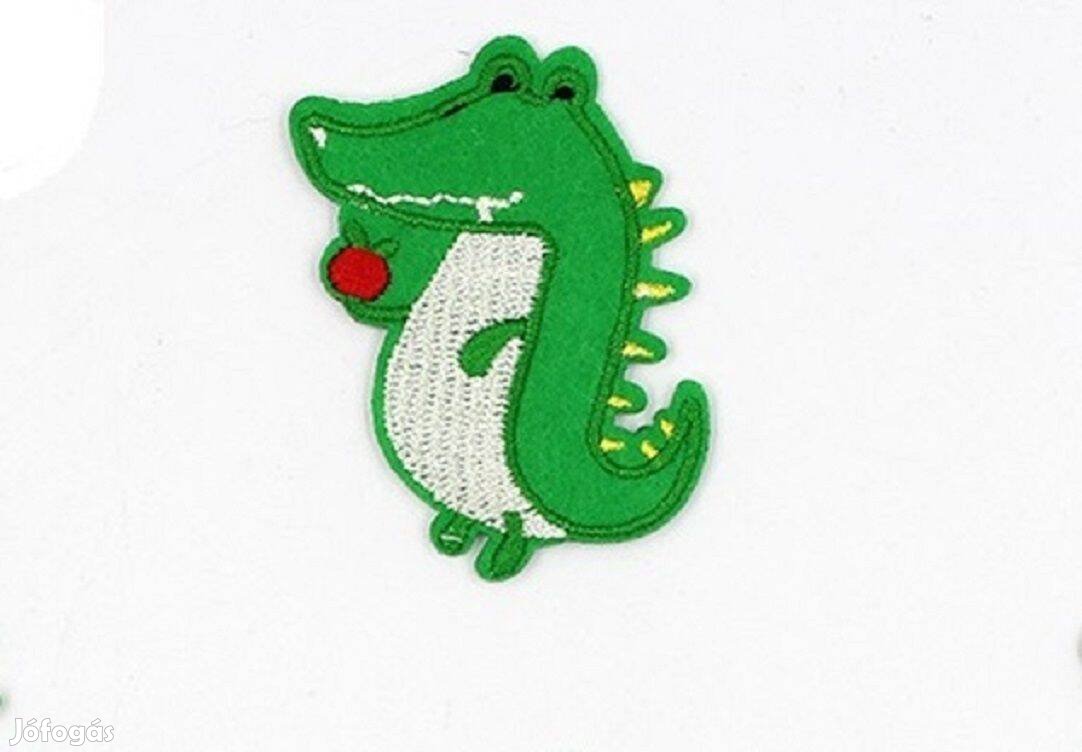 Krokodil 60x40mm Ruhára vasalható folt rávasaló felvarró