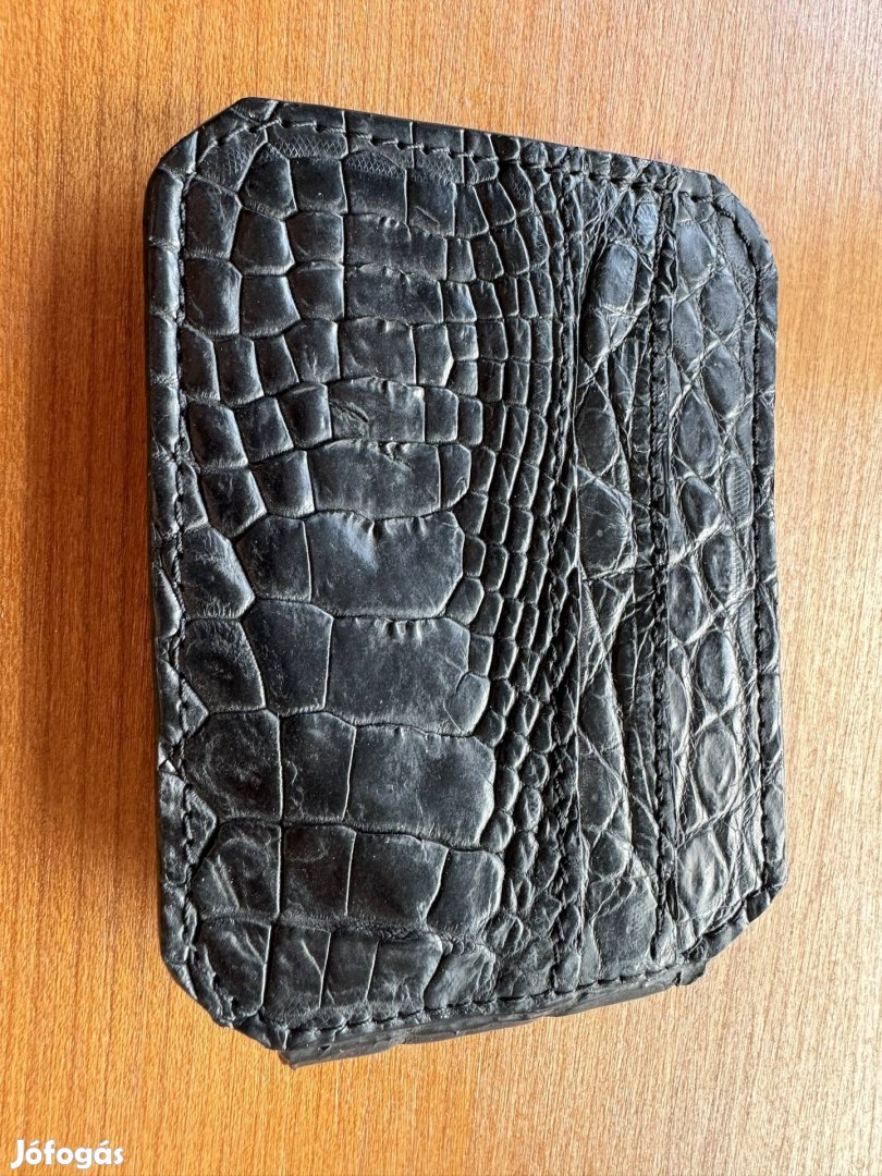 Krokodilbőr pénzcsipesz , bankkártyatartó