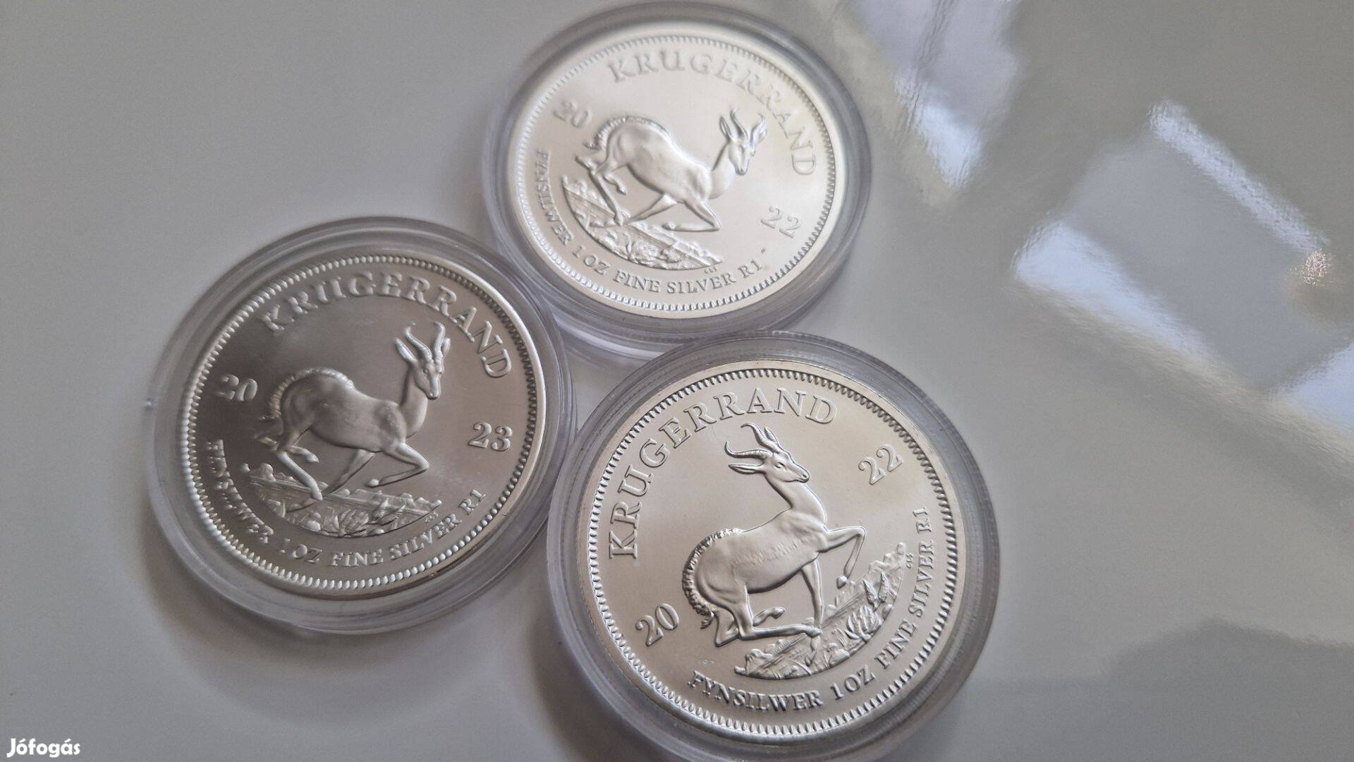 Krugerrand 2022 1 uncia ezüst érme 0.999ag 31.1 gr 3db