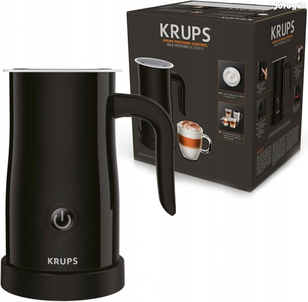 Krups XL100810 fekete automata, elektromos tejhabosító, 500W 600 ml ű