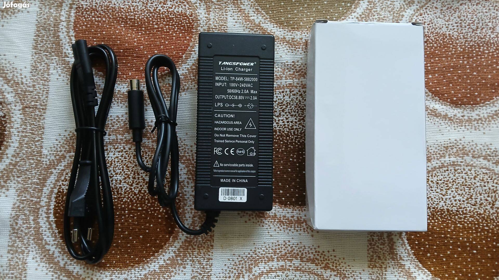 Kukirin G3 elektromosrollerhez új töltő 58.8V 2A 8mm