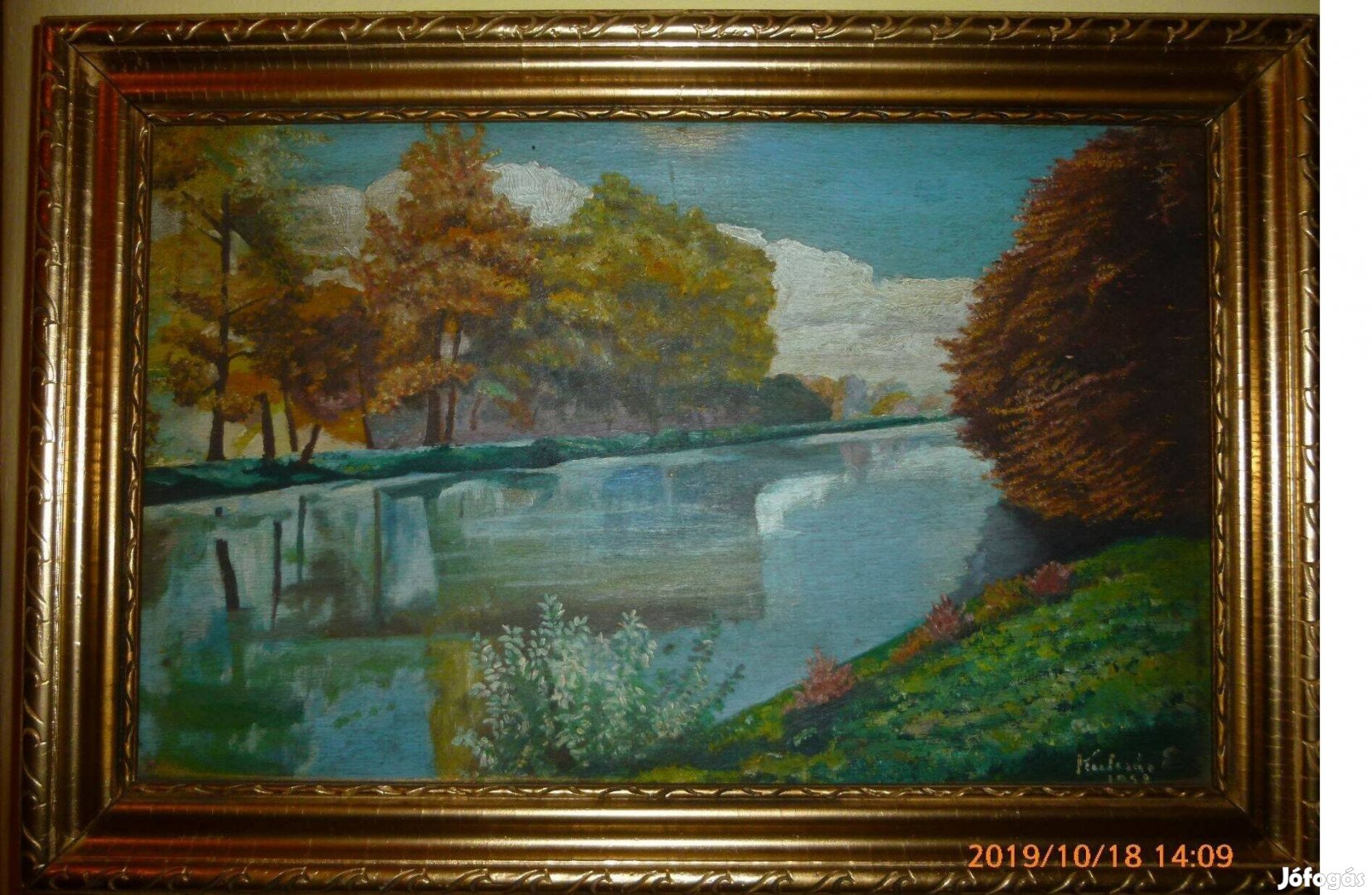 Kulcsár B.festmény olaj, fára , fakeretben 33x49 cm