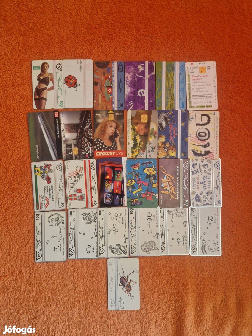 Külföldi telefon kártyák 25db