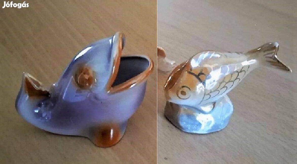 Különböző porcelán és kerámia halak együtt