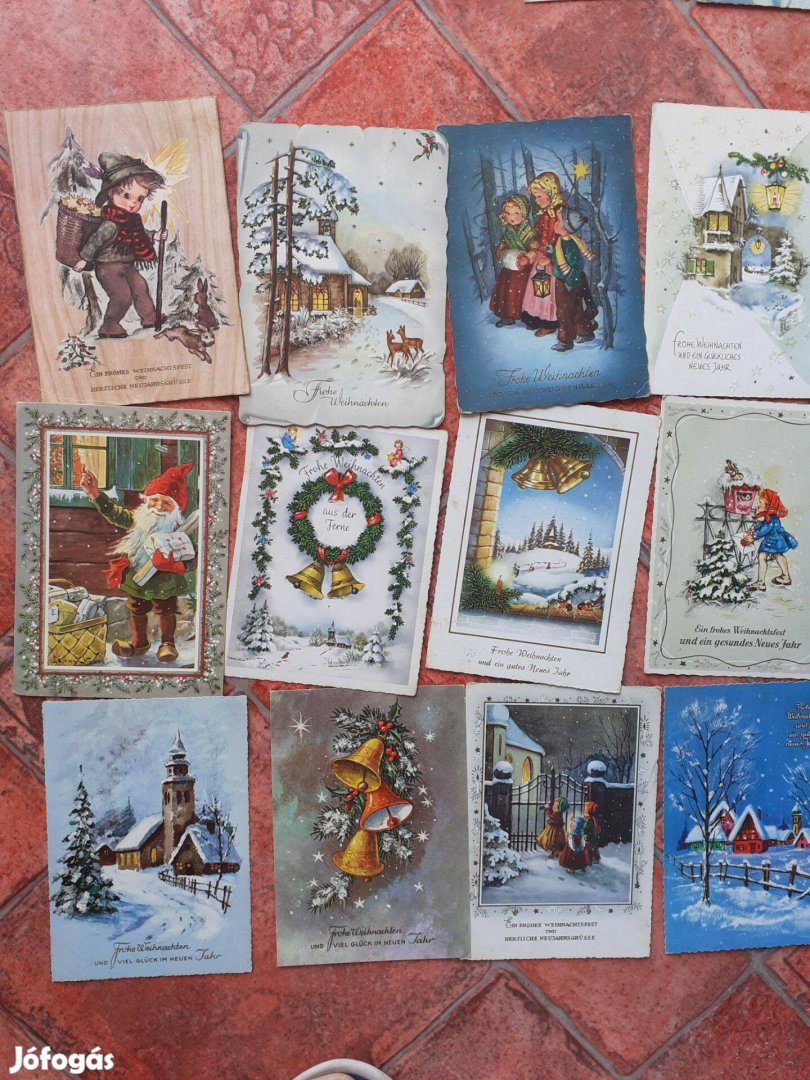 Különböző régi rajzolt képeslap csomag 12db a 60-as évekből