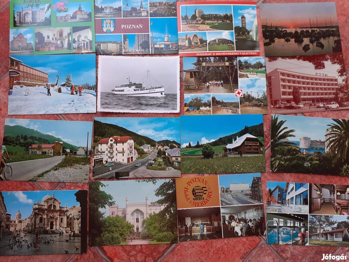 Különböző retro üres képeslap csomag 12db-os 70-es évekből