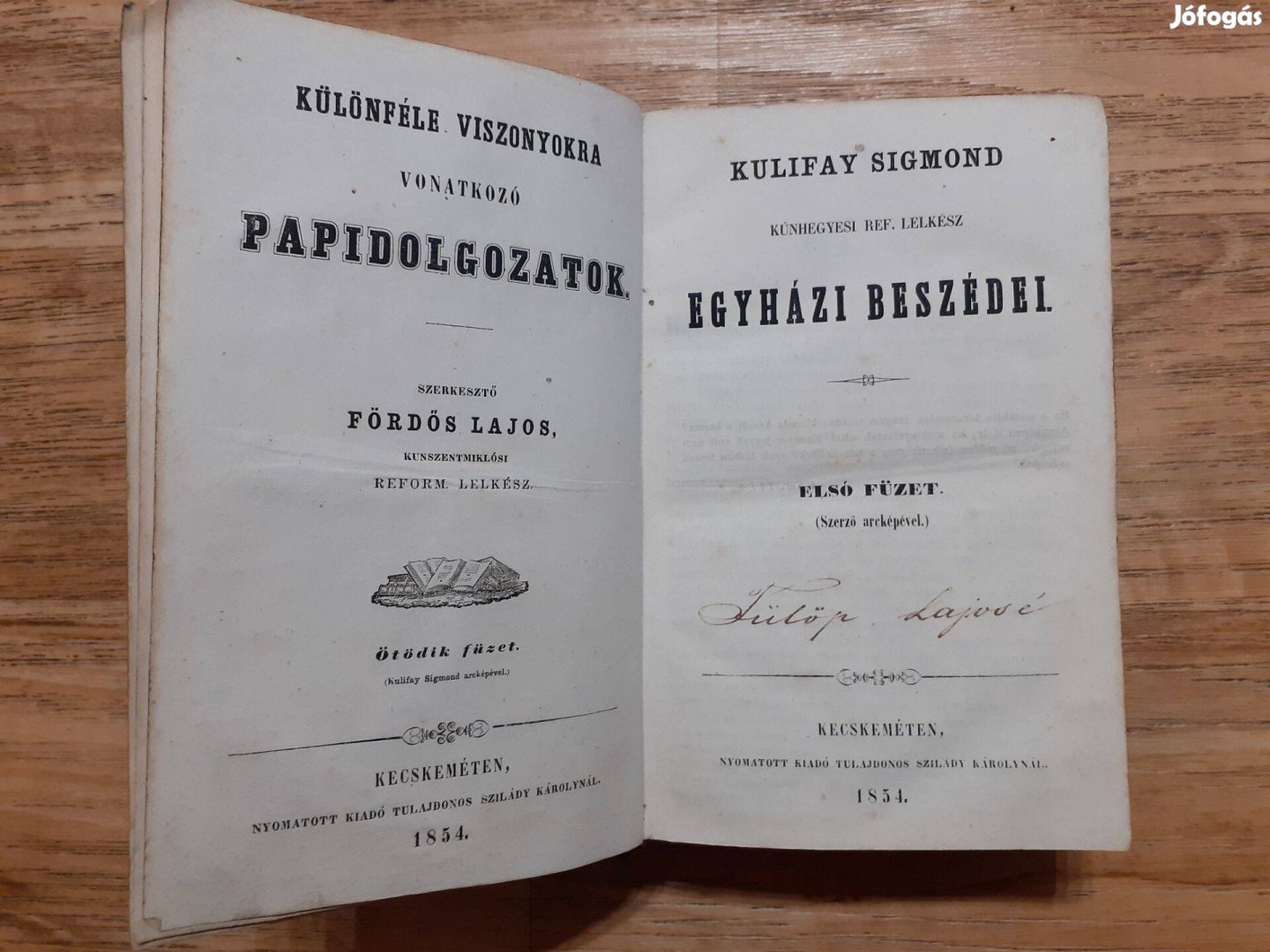 Különféle viszonyokra vonatkozó papidolgozatok + Konkordáncia.(1854)