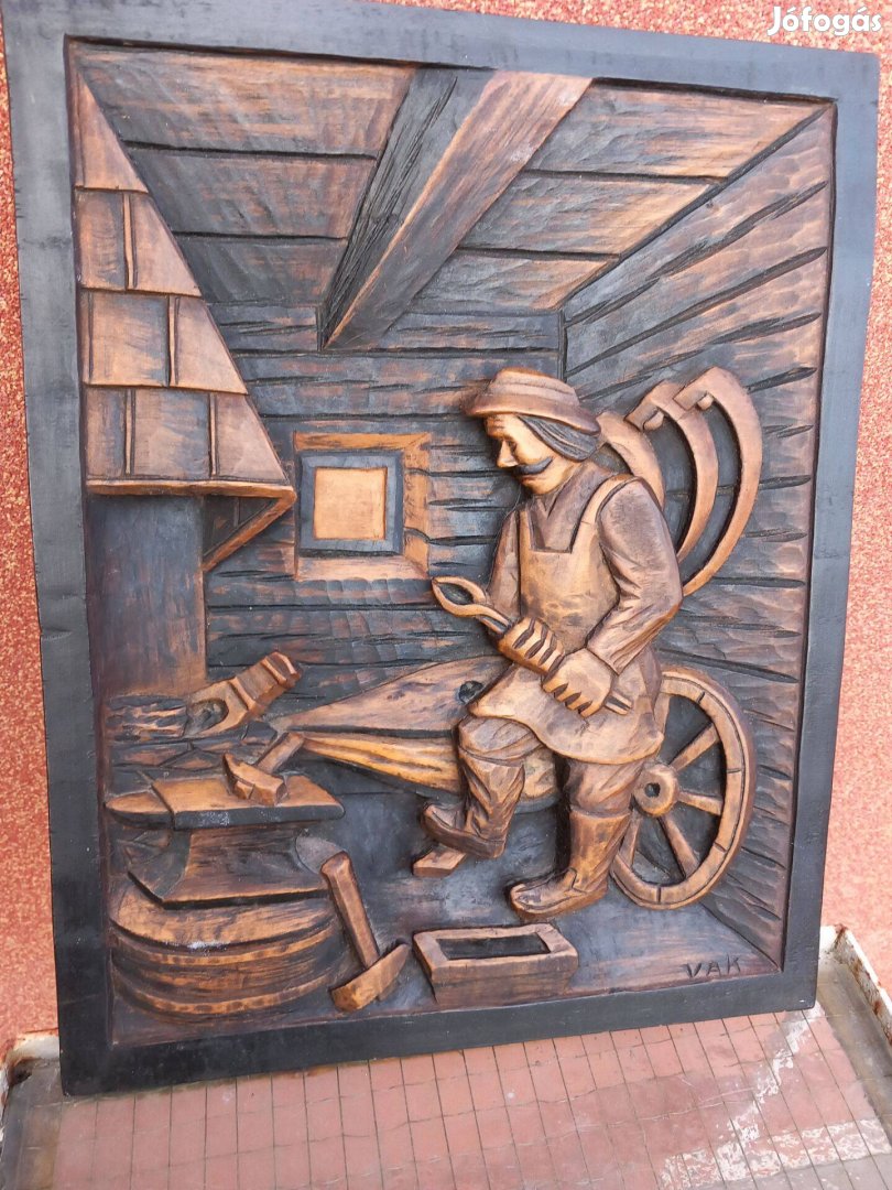Különleges 3D faragott kép 30x40cm kovácsműhely